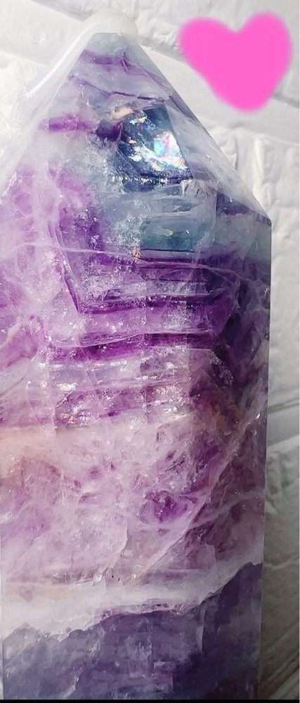 Blue Fluorite Tower Crystal Natural Stone for Healing Energy