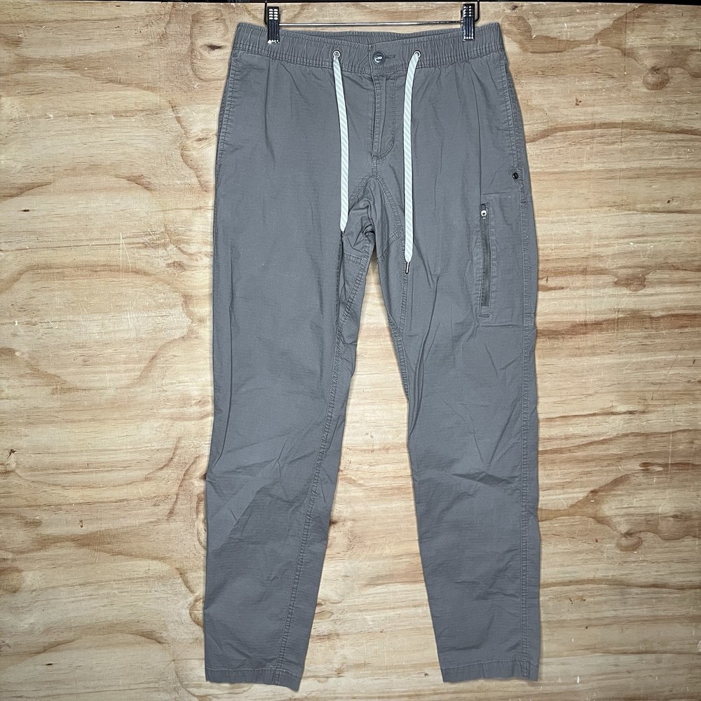 Vuori Ripstop Cotton Cargo Joggers for Men Medium Gray Gym Athletic Pull On Pants