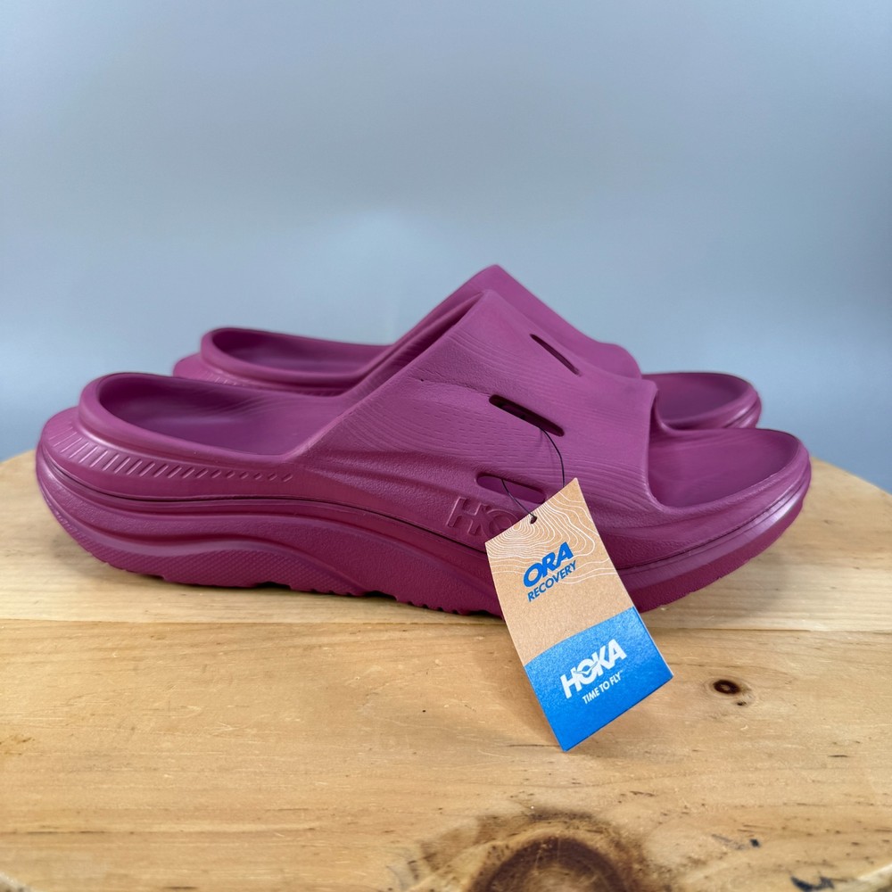 Hoka One One Ora Recovery Slide 3 Men's Size 9 Beetroot Purple Sandals New