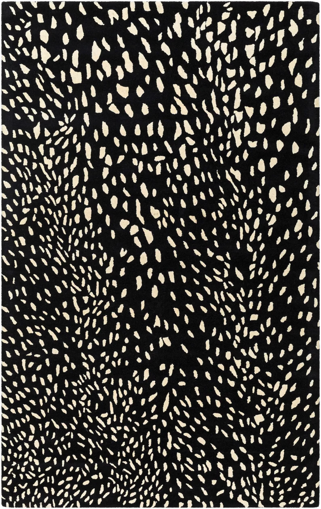 Modern Color Black and White Hand-Tufted Nz Wool Rug Abstract Pattern Luxury Rug