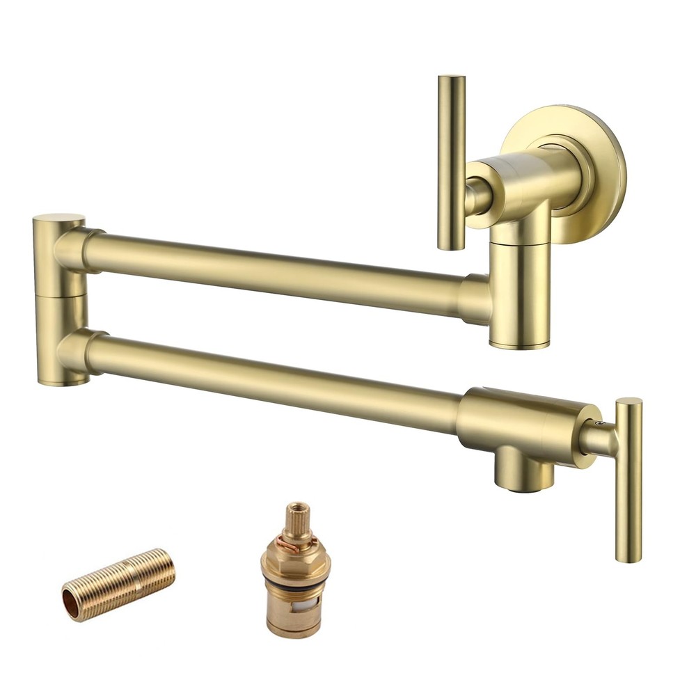 Havin Brushed Gold Pot Filler Faucet,Wall Mount Commercial, Stainless Steel M...