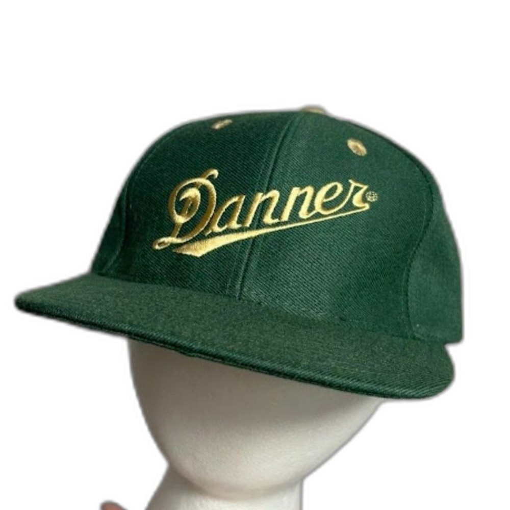 Danner Baseball Hat Unisex One Size Green Wool Blend Flat Bill Vintage Snapback
