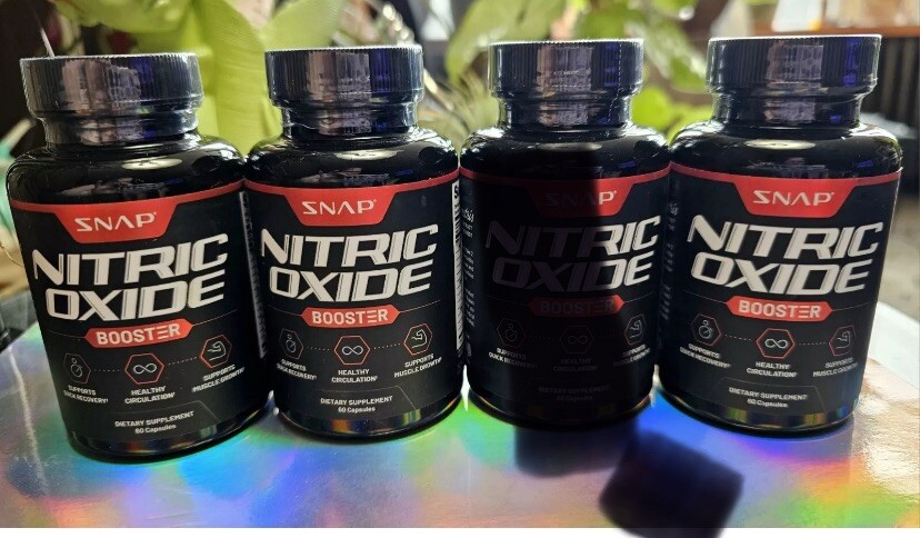 Nitric Oxide Booster Supplement • 60 Capsules Per Bottle • 4 Bottle Bundle