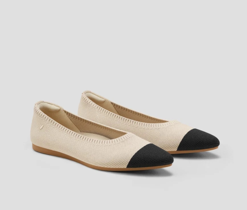 Vivaia Women Pointed-Toe Ballet Flats (Aria 5°) -Almond - Limited Time Offer .-image