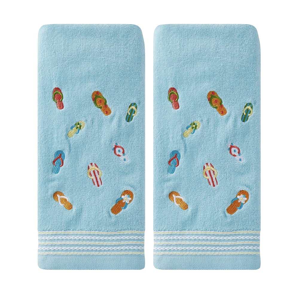 Flips and Flops Hand Towel Set Small 2-Pack for Bathroom or Kitchen