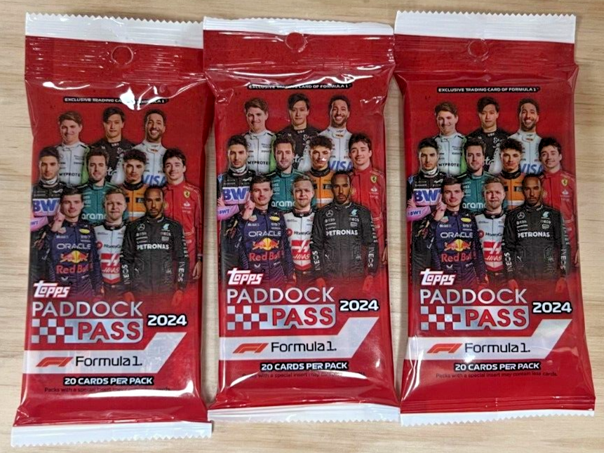 (x3) -2024 Topps Formula 1 Racing Paddock Pass Factory Sealed Fat/Cello Pack (3)