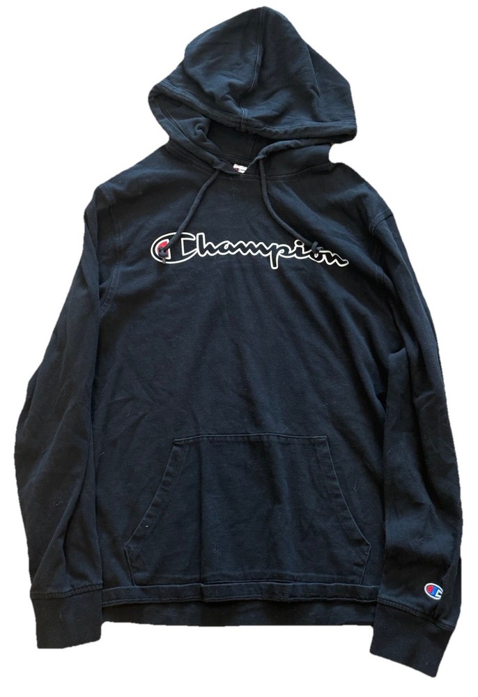 Champion Men's Size Medium Pullover Sweater High Neck  Cotton Black Classic