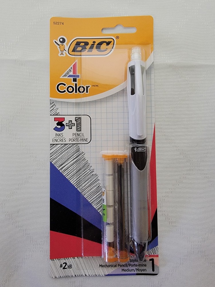Bic 4 Color Mechanical Pencil & Ball Pen Medium #2 HB with eraser #52274