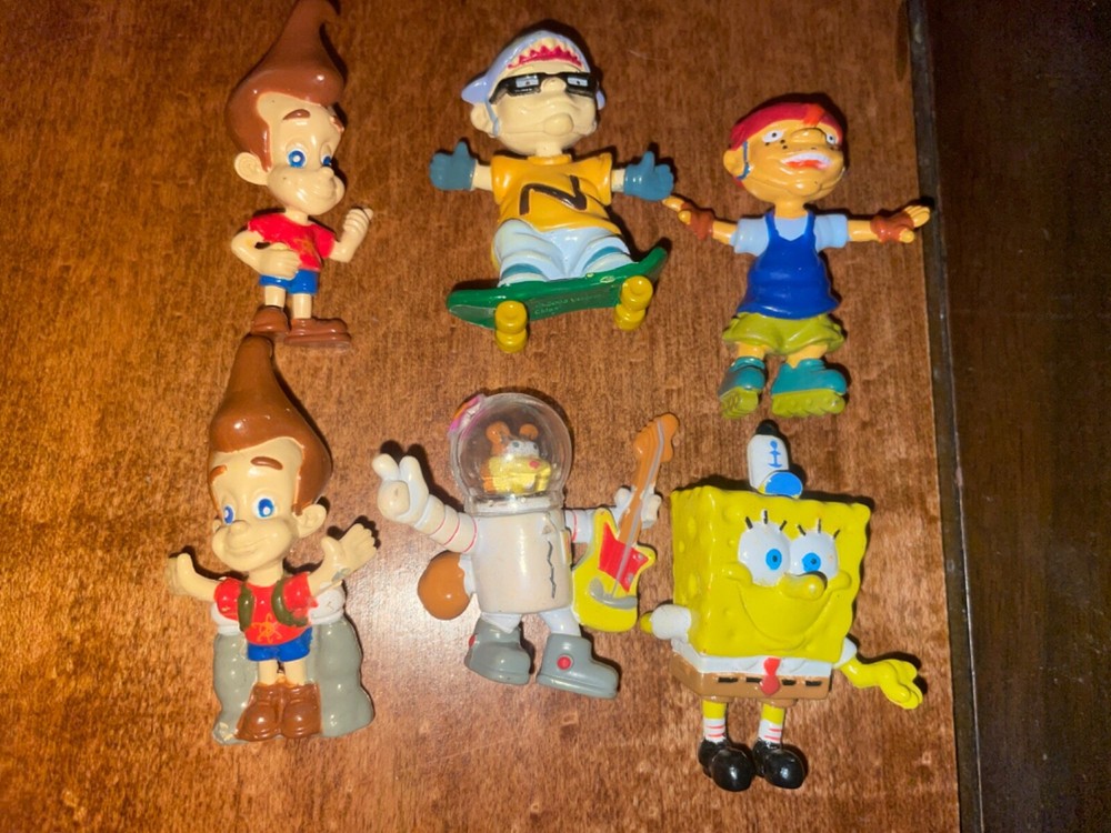 Vintage 2003 Nickelodeon Rocket Power SpongeBob Jimmy Neutron Figurines by Viacom  