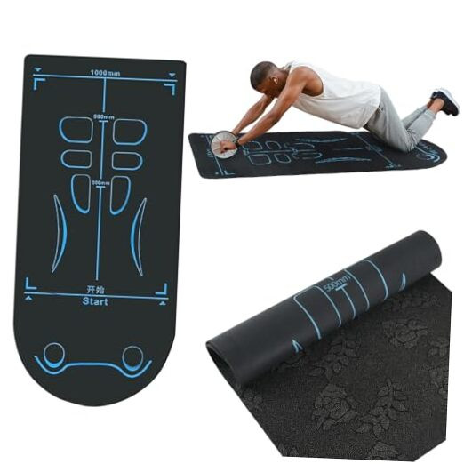 Exercise Equipment Mat for Ab Roller Wheel, Non-Slip Exercise Mat Extra Long
