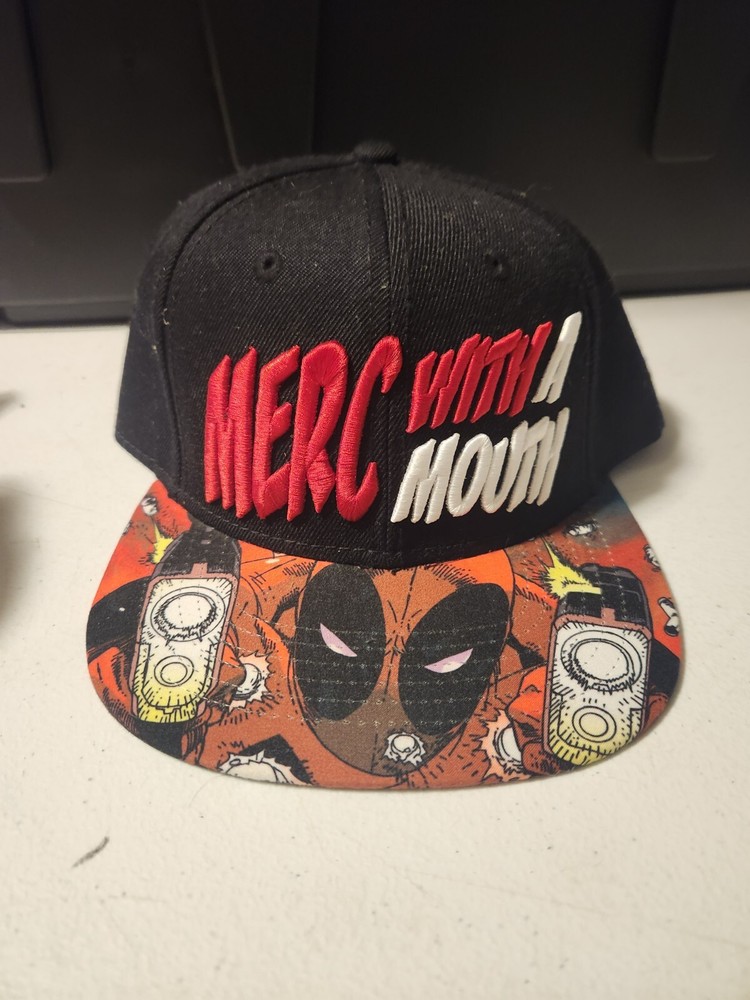 Marvel Comics Deadpool Merc With A Mouth Hat ONE SIZE FITS MOST SNAPBACK BLACK