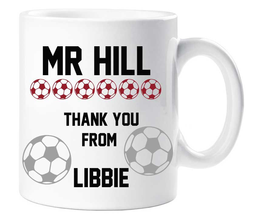Teacher Thank You Mug Football Sports Ceramic Gift Idea