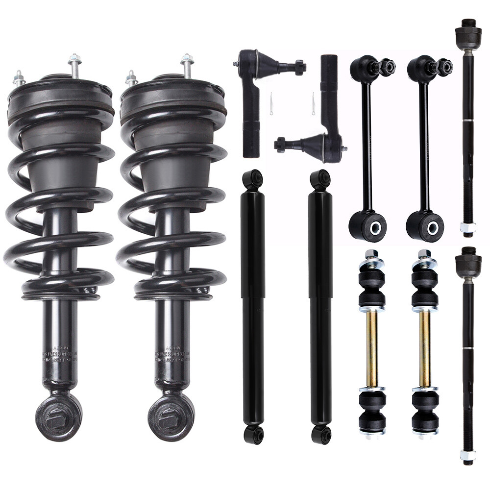Front Strut Assembly with Sway Bar & Tie Rods for 2009-2014 Chevy Suburban 1500