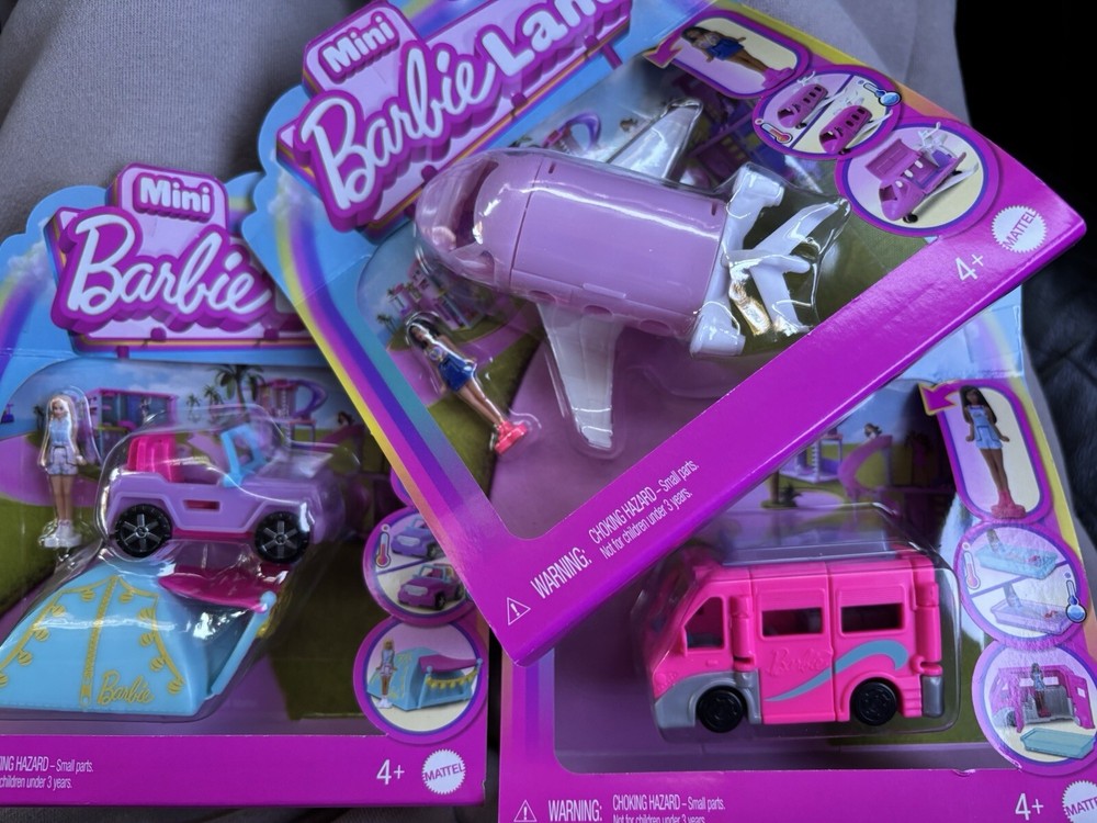 Mini Barbie Land 3 pack, Dream plane, Dream SUV, and Dream Camper, brand new