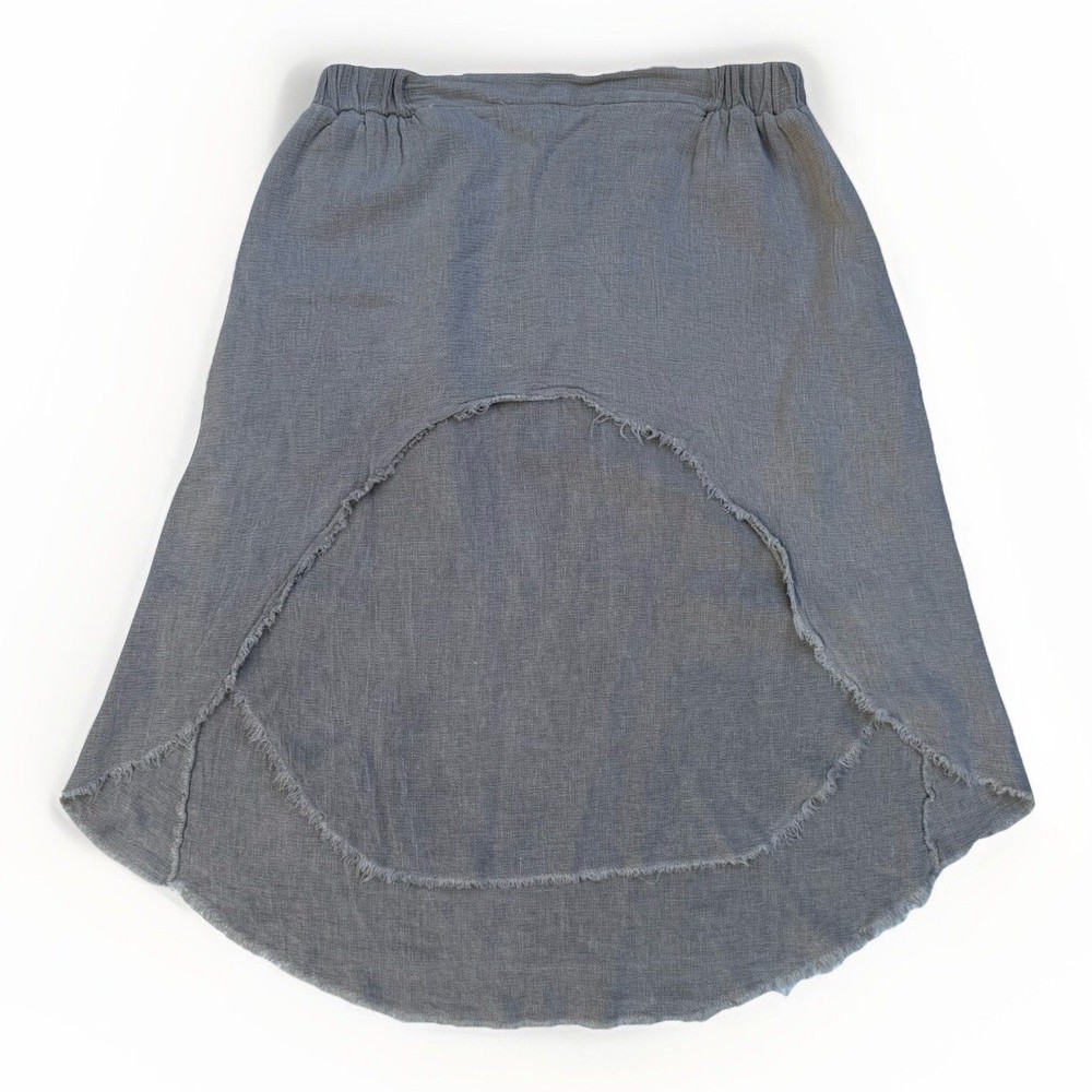 IMAGINE Fashion Italy Linen Blend Midi Skirt Grey Layered Size 12/14