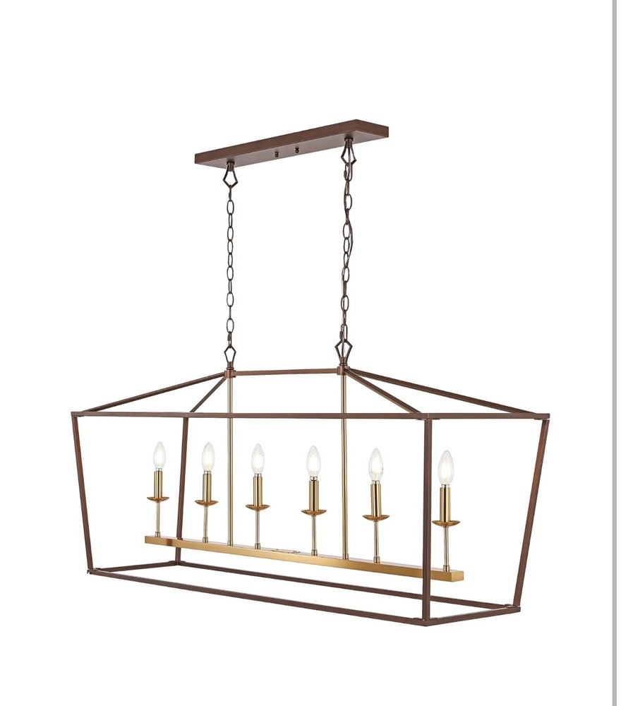 Jonathan Y JYL7439D Pagoda 49-Inch 6-Light Traditional Metal LED Linear Chandelier  