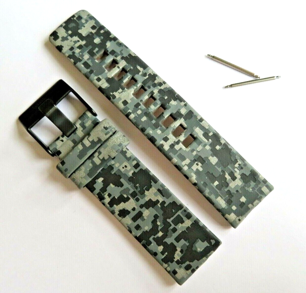 Diesel Original Replacement Leather Strap DZ1658 Watchband Camouflage Gray 24 mm