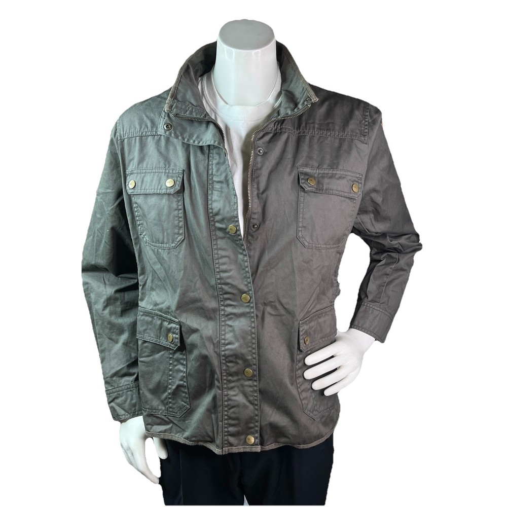 Vtg Tommy Hilfiger Field Jacket Men 38 Waxed Olive Green Military Utility 90s