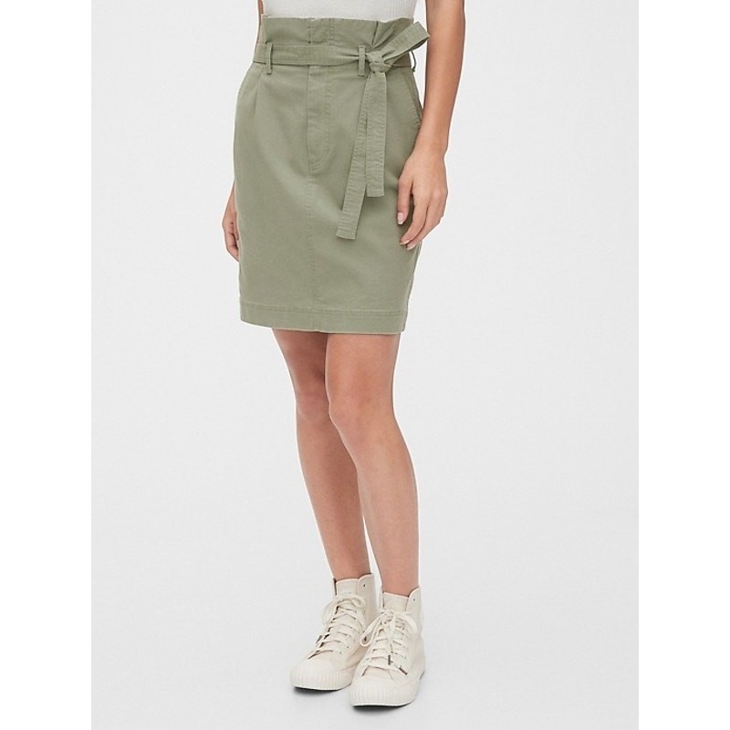 GAP Douglas Fir Green Paperbag Mini Skirt Size 12 NWT