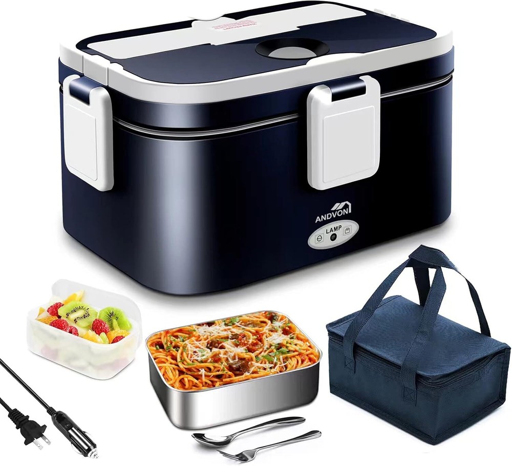 80W 1.8L Portable Electric Lunch Box Heater for Adults Large Capacity Warming Container