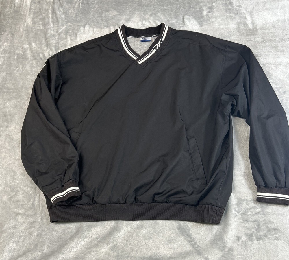 Reebok Windbreaker Pullover Jacket Men’s Large Black