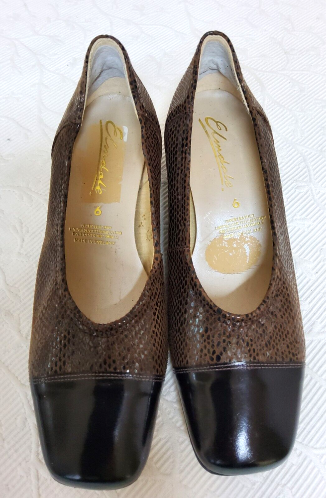Elmdale Womens Shoes UK Size 6 Brown Colour Leather Snake Skin Pattern
