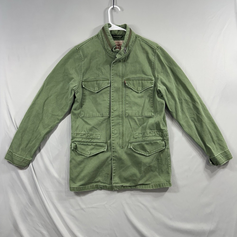 Levis Jacket Mens Small Green Chore Coat Field Jacket Workwear Outdoor  Adult S
