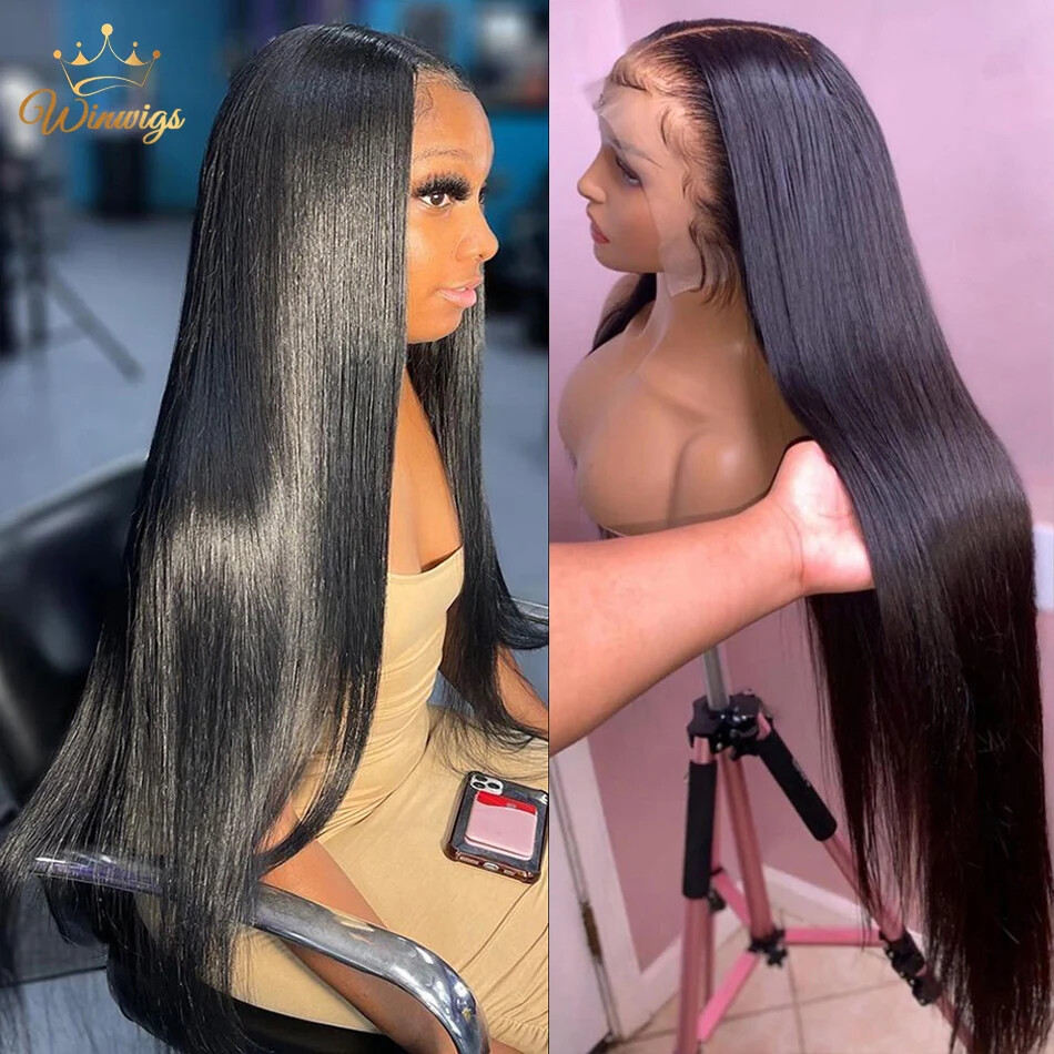 Straight 13x4 HD Lace Frontal Wig Brazilian Remy Human Hair Pre Plucked