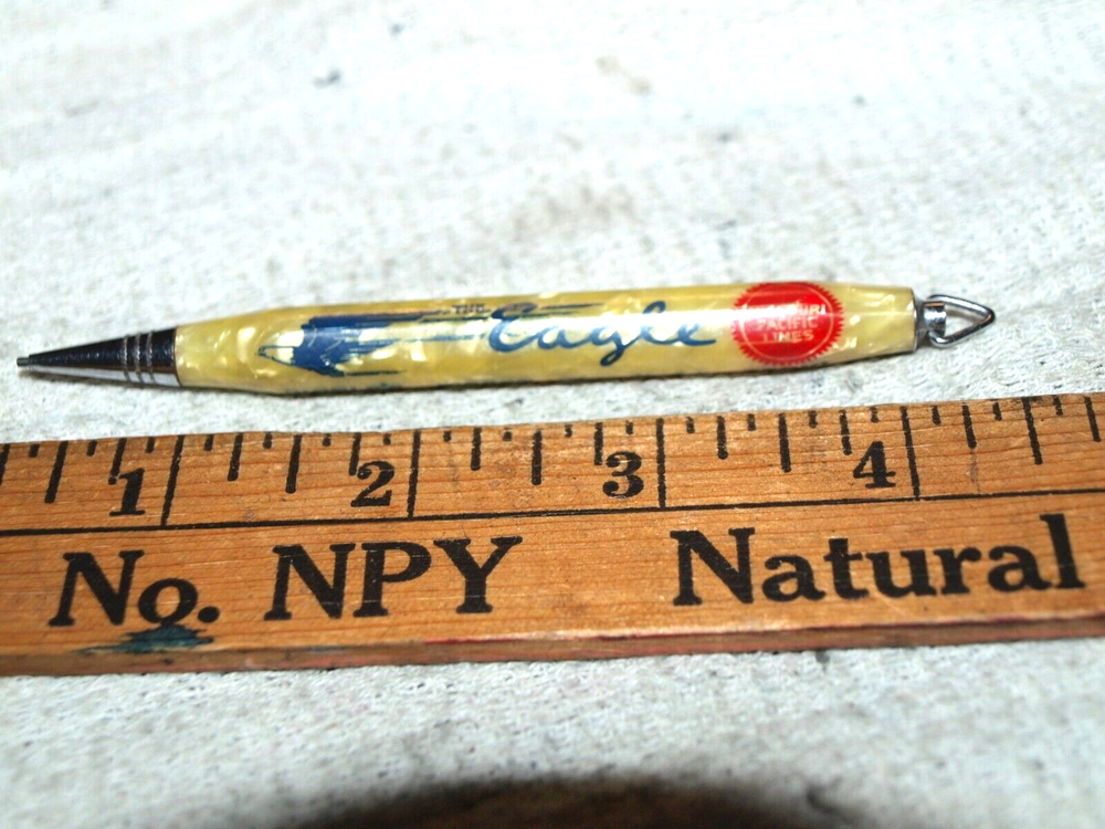 Missouri Pacific Eagle logo on white pearl vest pocket mechanical pencil (R94)