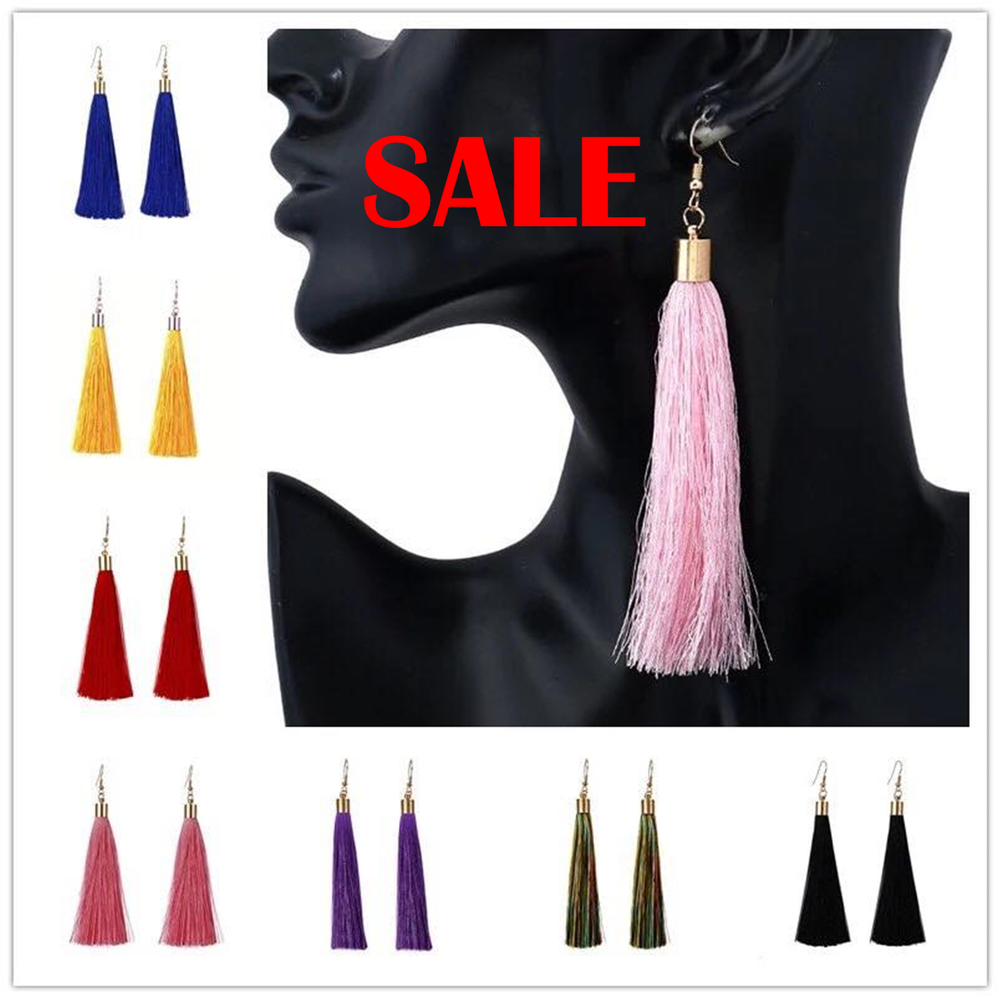 ** CLEARANCE SALE** LONG TASSEL EARRINGS IN VARIOUS COLOURS-image