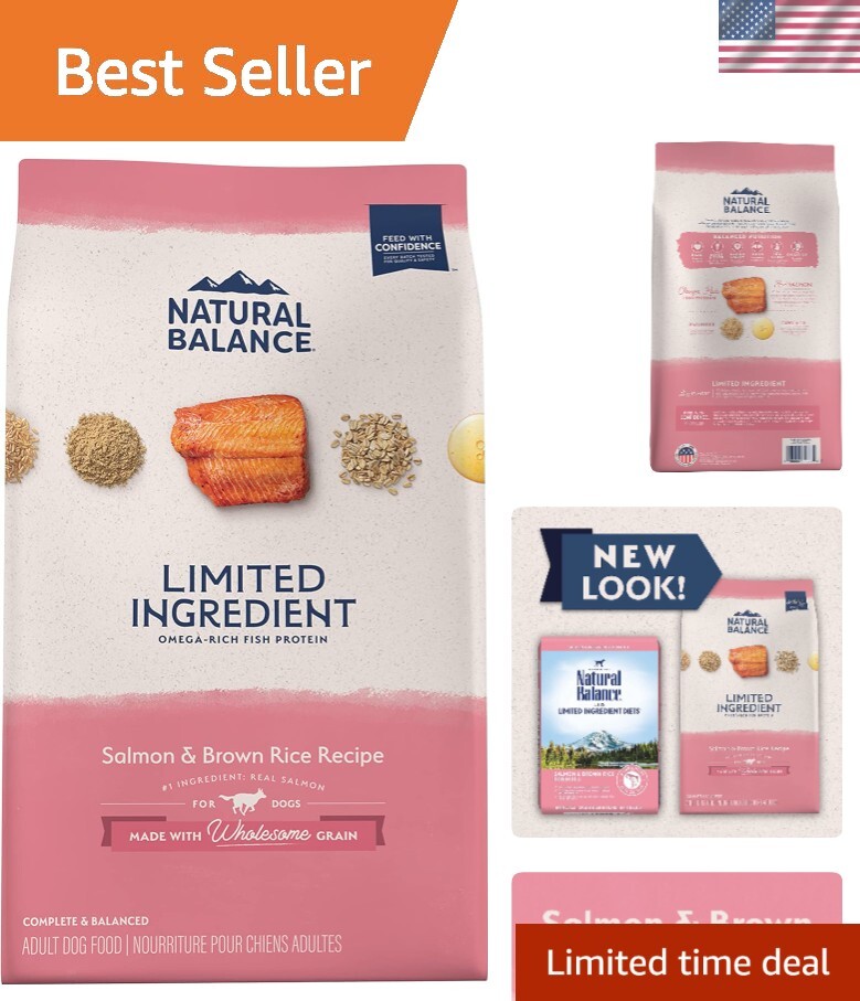 Limited Ingredient Adult Dry Dog Food with Healthy Grains, Salmon & Brown Ric...