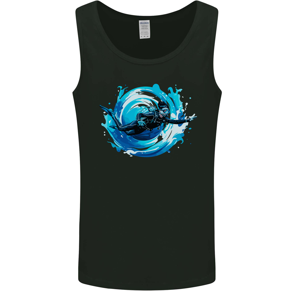 A Woman Scuba Diver Female Diving Mens Vest Tank Top
