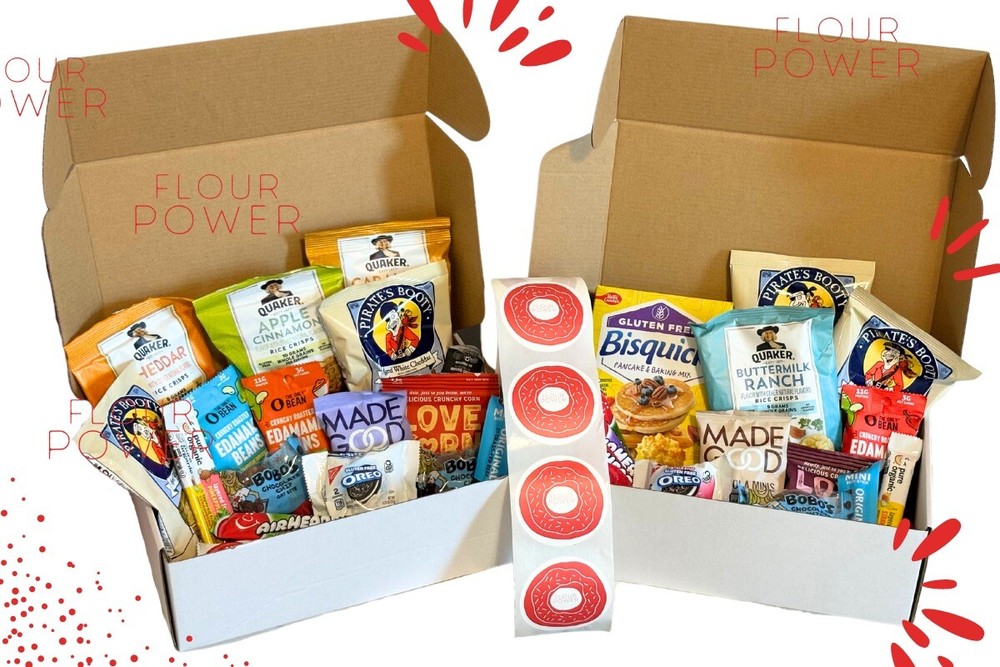 Flour Power Gluten Free Snack Box Full Of Goodies! Great For Gifts