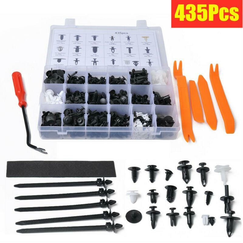 435Pcs 19Sizes Car Door Panel Retainer Push Pin Trim Rivet Screw Clip Fasteners