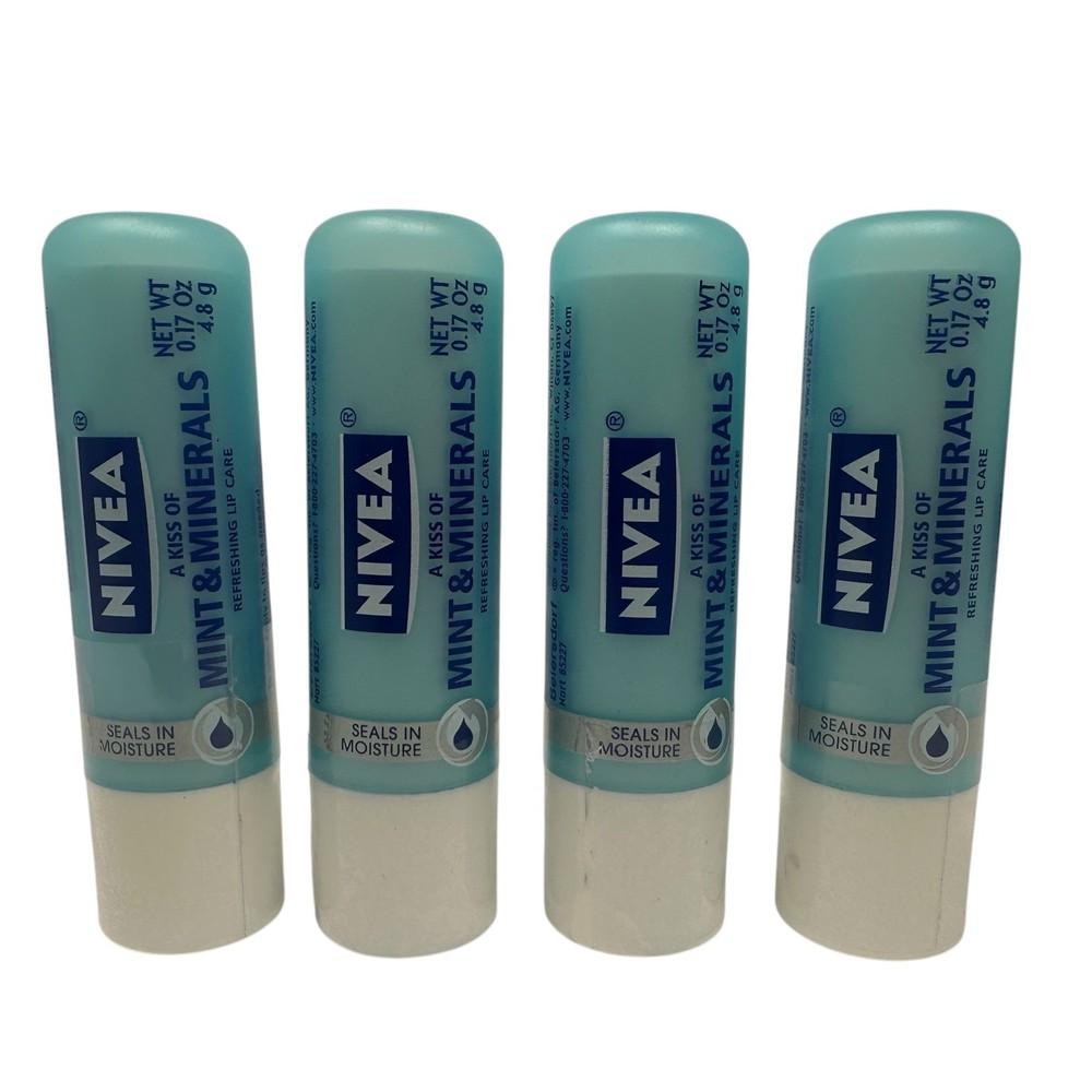 NIVEA Mint & Minerals Lip Balm Lot of 4 Discontinued German Formula
