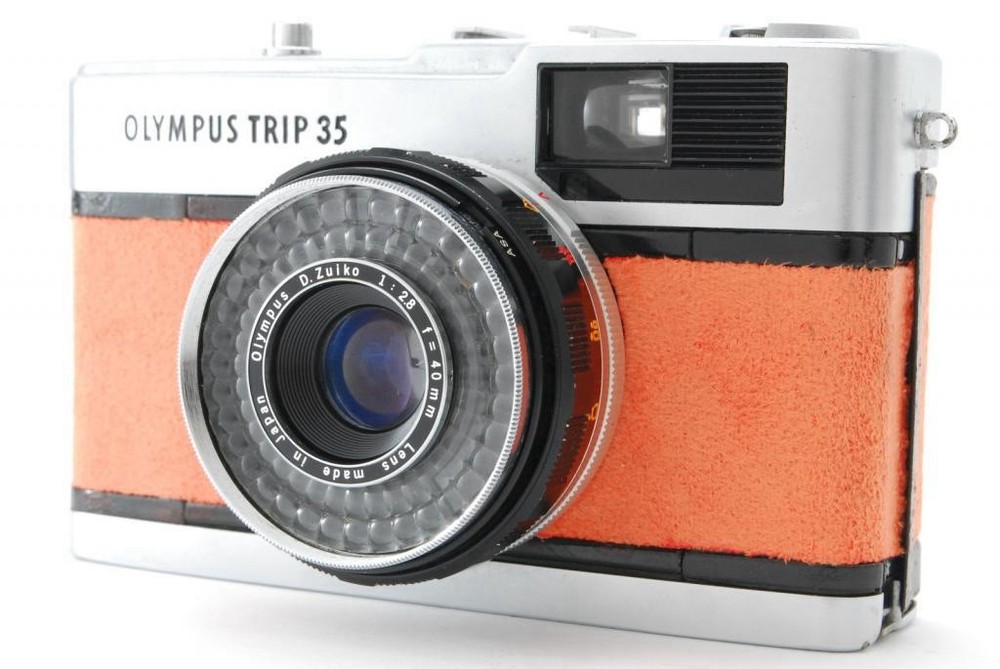 [EXC+5] Olympus Trip35 Point & Shoot Orange 35mm Film Camera from JAPAN