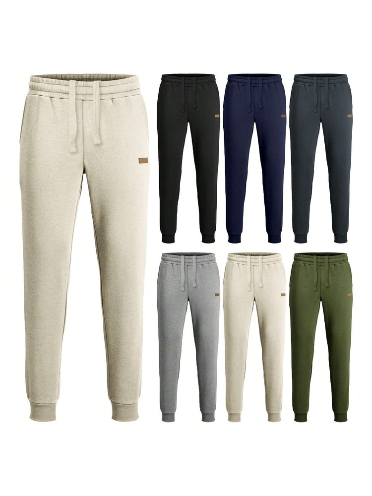4 Piece Randomly Color Men's Pants Winter Warm Soft Outdoor Athletic Casual Pant