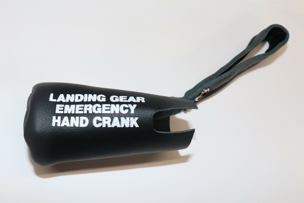 New Labeled Beechcraft Bonanza Emergency Landing Gear Lever Cover, Black Vinyl