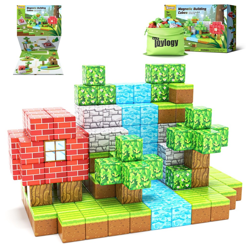 Magnetic Blocks-Build Mine Magnet World Edition, Magnetic Toys for Boys & Gir...