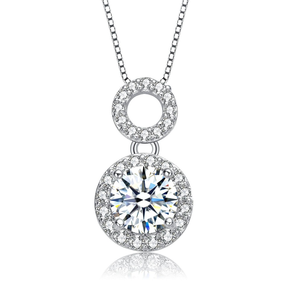Clear Round Pendant Necklace