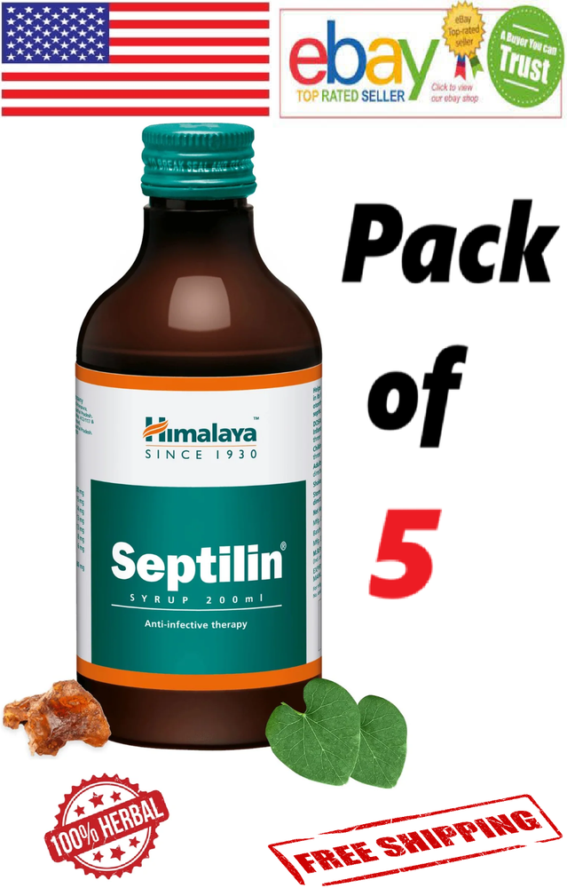 5x Himalaya Septilin Syrup For Immunity Booster 100%Natural 200ml Each FREE SHIP