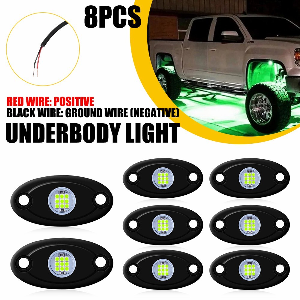 8x LED Rock Lights Underbody Light For Jeep Offroad Truck ATV UTV 4X4 Car Boat S