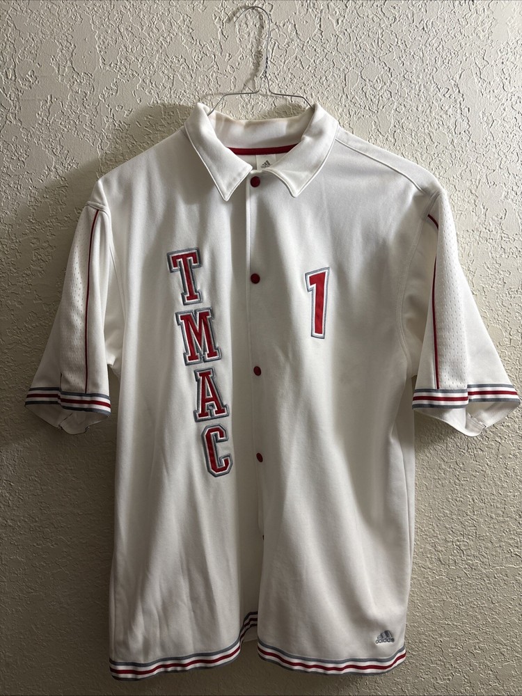 Vintage Tracy McGrady Houston Rockets White Warm Up Jersey Mens Large HOF