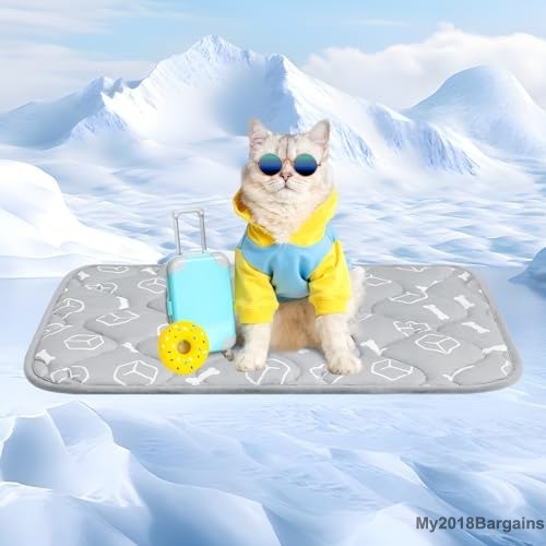 Rywell Dog Cooling Mat 2.0,Elegant Grey Edition, 24