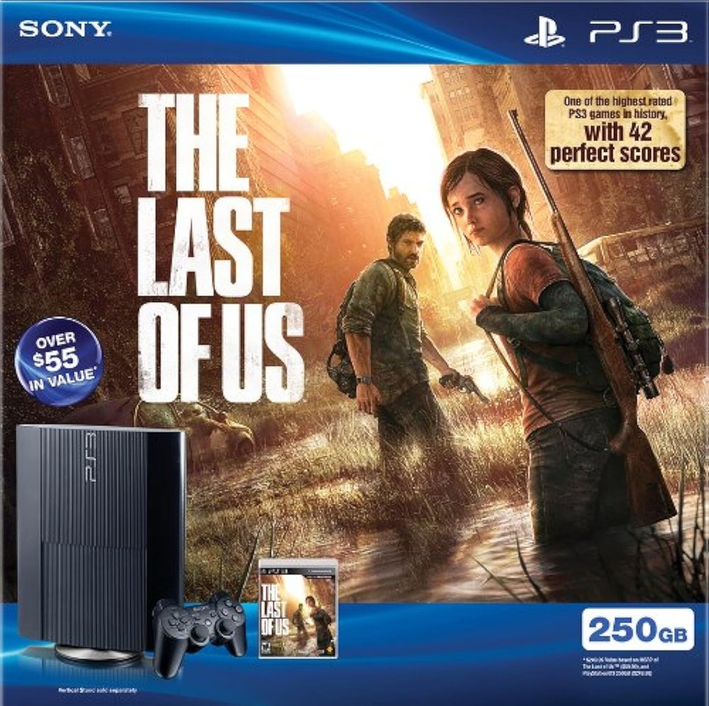 PlayStation 3 PS3 250GB The Last Of US Bundle Super Slim Very Good 4Z