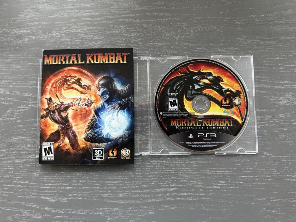 Mortal Kombat Komplete Edition PS3 (Sony PlayStation 3) Disc With Manual - MINT
