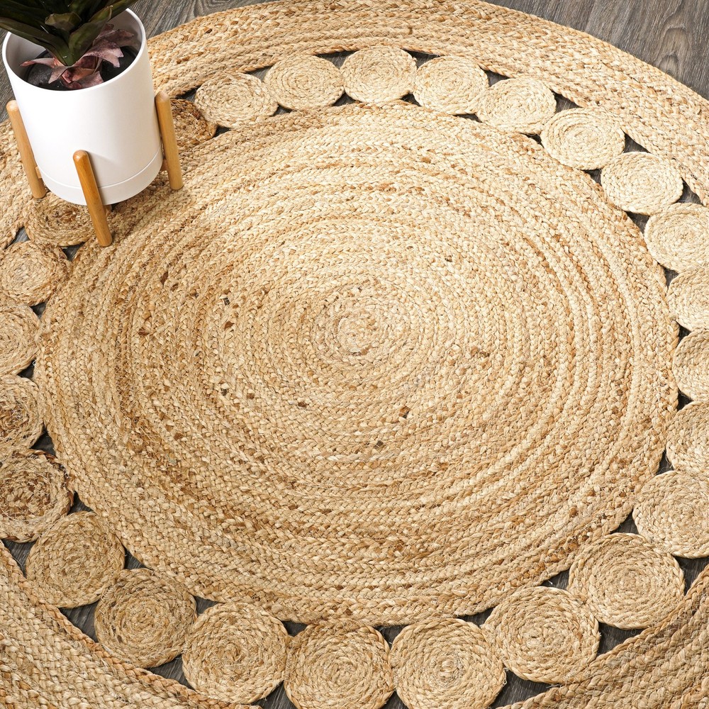 Jonathan Y Ansa Collection 6x6 Natural Jute Border RNF101-6R