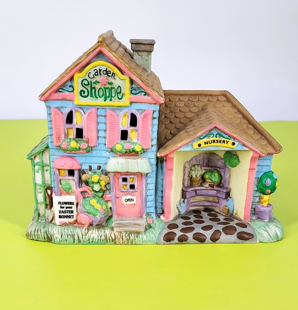 1996 Cottontail Lane Midwest Easter Ceramic Hand-Painted Light-Up Decoration