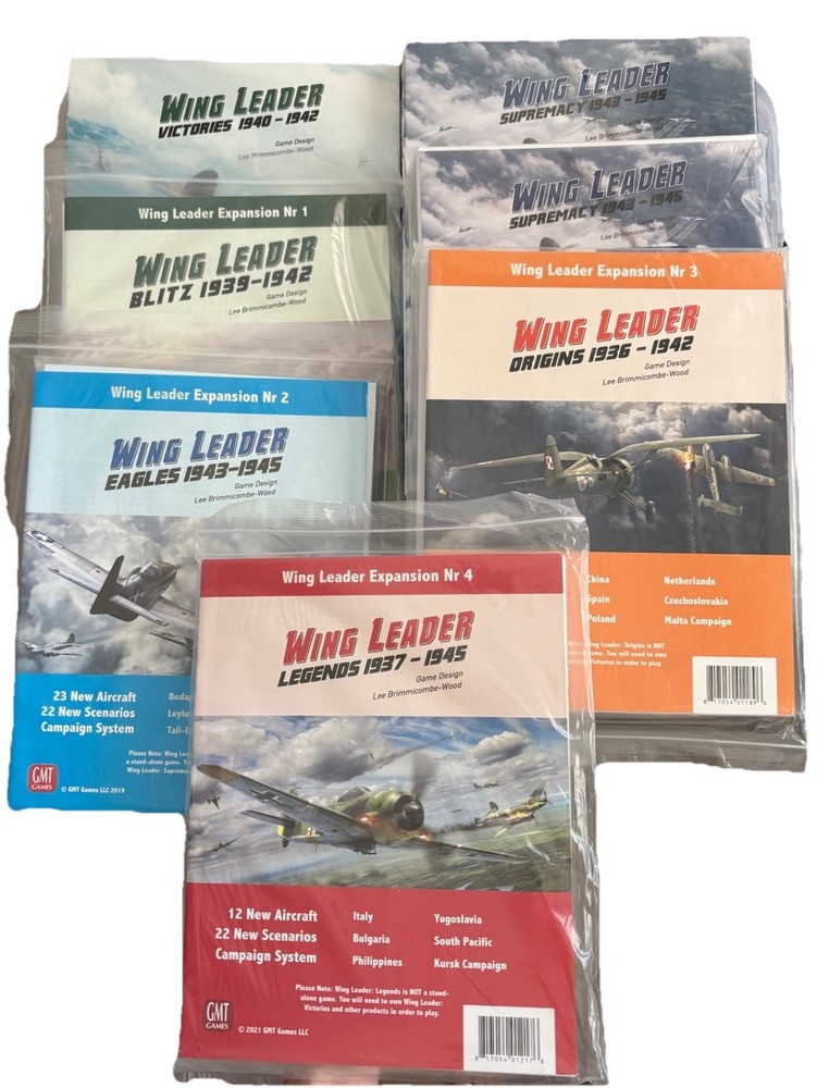 Wing Leader GMT Games BUNDLE, 2 Games, 5 Update Kits. Mostly Unused!