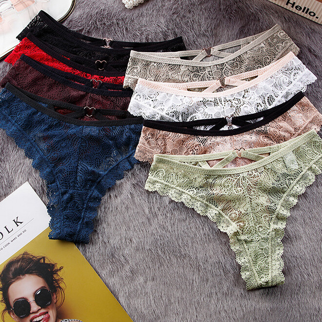 New 4 Pack Lot Sexy Womens Lace Panties Thongs G string Underwear Briefs